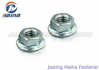 Hexagon Serrated Flange Lock Nut Yellow Zinc Plated For Pipeline Connection