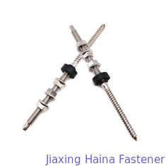 SS304 SS316 Solar Hook Hanger Bolt With Hex Flange Nut And EPDM Washer